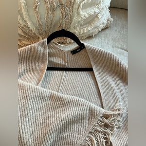 Mango UK Women’s fringe knit wrap, One size